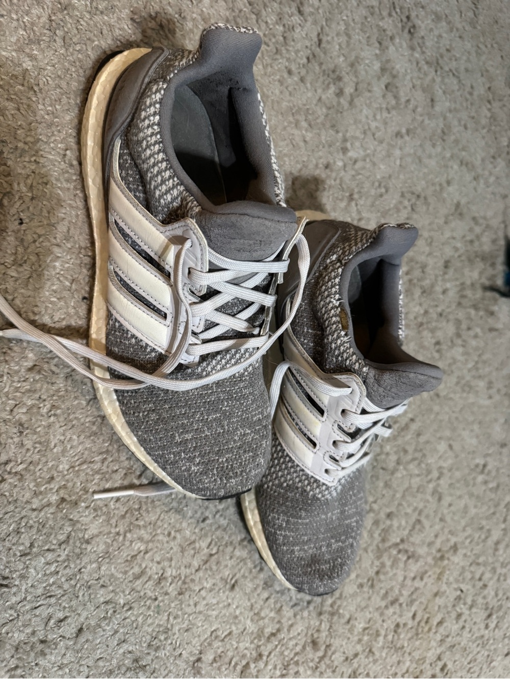 adidas Women's Gray Knit Ultraboost Running Shoes